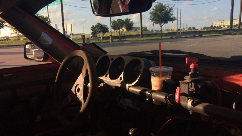 My relatively small cupholder just barely fit one of Dunkin’s larger iced coffees.